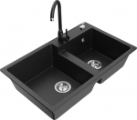 Granitinė virtuvinė plautuvė Mexen juoda 5905315016089