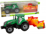 Traktorius su kultivatoriumi Lean Toys, žalias/oranžinis