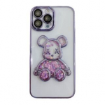 iLike  Apple  iPhone 15 Pro Max Silicone Case Print Desire Bear  Purple