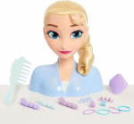 Lėlės galva plaukų &scaron;ukavimui ir aksesuarai Frozen Head Elsa