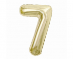 Folinis balionas, numeris 7, auksinės spalvos, 85 cm
