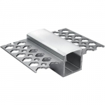 Integruotas / mažai tinkuotas anoduotas aliuminio profilis su matiniu stiklu LED juostelei gipso kartono plok&scaron;tėms / komplektas: stiklas, galiniai dangteliai 2 vnt. / HB-56X15 / 3m x 56mm x 15mm