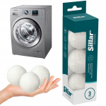 Natūralios vilnos mink&scaron;tinimo rutuliukai būgno džiovintuvui 3 vnt.