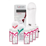 Depiliacijos rinkinys Lycon, 6 x 100 ml + valiklis, 500 ml + aliejus, 500 ml + juostelės, 100 vnt.