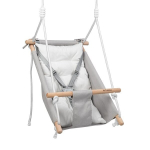 Tulano Hop 40 grey-white kūdikių sūpynės-lop&scaron;ys &ndash; medžiaginės supynės su saugos diržais