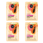 Veido lak&scaron;tinė kaukė Organic Shop Vitaminas C, Gvajava ir Papaja, 4 vnt