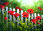 Deimantinė mozaika Wizardi Garden Poppies, 38x27 cm
