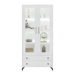 Vitrina Bergen BE 2, baltas/blizgus baltas