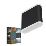 Videx fasado &scaron;viestuvas LED 6W, IP54, juodas