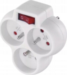 Emos P0026s 3 lizdo adapteris su jungikliu