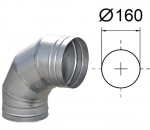 90&deg; lenkimas. D-160 mm.