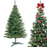 Dirbtinė pu&scaron;is 220 cm, Creative Home, tikrovi&scaron;kas žalias medis, itin storas, sulankstomas kalėdinis papuo&scaron;imas, intensyviai tankios &scaron;akos, stabilus pagrindas, viduje ir lauke