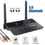 80M Bluetooth 5.0 siųstuvo imtuvas Aptx HD LL Low Latency Wireless Audio Adapter 3,5mm AUX RCA lizdas, skirtas PC TV ausinėms