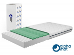 Alpha Mat čiužinys 140x200 Simply putų poliuretano čiužinys, auk&scaron;tis 15 cm, susuktas čiužinys su 7 zonų kietumo laipsniais H3 H2, vidutini&scaron;kai kietas, dvipusis čiužinys, Oeko-Tex sertifikatas, hipoalerginis, plaunamas užvalkalas.