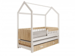 Vaiki&scaron;ka lova ADRK Furniture Jaspis, 80x180 cm, ruda/balta