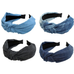 Women's jewellery sets,Women Blue Jean Hair Band Wide Head Bands No Slip Fashion for Women Top Knot Headband Boho Turban Headbands Elastic Headbands,