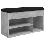 Batų suoliukas，Suoliukas batams，Batų spintelė, betono pilkas, 82x32x45,5cm, apdirbta mediena CFE690902