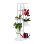 Gėlių stovas su 6 lentynomis 107x44x24cm., baltos spalvos