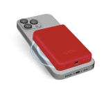 Atsarginis maitinimo &scaron;altinis ("Power Bank") 5000 mAh wireless magnetic Power Bank Red