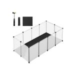 Skaidrus mažų gyvūnų aptvaras 143x73x46cm., juodos spalvos