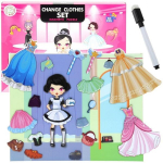 Dėlionė Dėlionė Magnetinis lėlių aprengimas Lėlės modelis Styling 58 el.