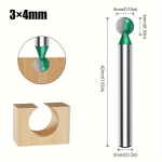 1-7 vnt. 3mm 6mm Kotas Rutulinė Formavimo Freza, Medžio Drožybos Poliravimo Galvutė, 3*4mm