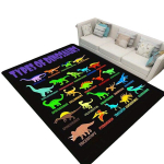 3D dinozaurų kilimas vaikams,  120 cm x 160 cm / 47,24 colio x 63 colio