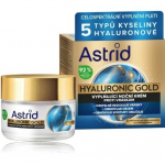 Naktinis kremas Astrid Hyaluronic Gold nuo rauk&scaron;lių, stangrinamasis, 50 ml
