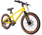20 colių vaikų dviratis berniukams ir mergaitėms MTB Shimano 6 pavaros lengvas aliuminis Tatra Bikes geltonas