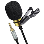 Mikro krūtinėlė telefonui 3.5mm - 2m - LinQ - Juoda