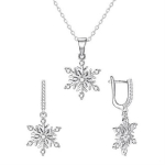 Papuo&scaron;alų rinkinys - AGATO - Sniego snaigės - Sidabras 925 - Kubiniai cirkoniai - Eleganti&scaron;kas dizainas