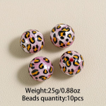Karoliukų ir karoliukų rinkinys papuo&scaron;alams, Two-color Leopard Lake Blue-10pcs