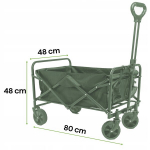 Sodo vežimėlis transportavimui, žygiams, sulankstomas, paplūdimio, 90 kg, žalias, lengvas