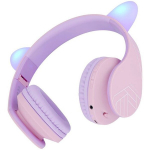 Belaisvės ausinės - POWERLOCUS - P2 - Katės ausys - Bluetooth 5.0 - Akumuliatorius 15h - Violetinė/Rožinė