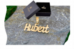 Auksinis pakabukas su vardu Hubertas, auksinis pakabukas Hubertui, auksas 585