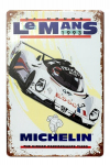 Metalinė dekoratyvinė lentelė Peugeot Michelin Le Mans 20x30