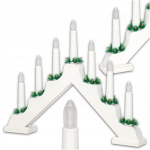 Adventinis led žvakidė medinė balta 7 žvakės dekoracija 29cm