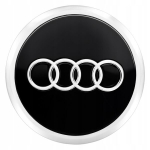 Ratų vidurio dangteliai logotipo emblema, ratlankių dangteliai AUDI 69 mm Juodas blizgesys