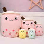 Amozo Bubble Tea mink&scaron;tas žaislas, pliu&scaron;inis žaislas, Boba Tea miela pagalvėlė, Xxl mink&scaron;ta pliu&scaron;inė pagalvėlė, lėlė, vaiki&scaron;kas žaislas (geltonas, 24 cm)