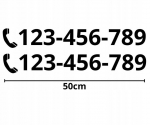 Lipdukas be fono ant automobilio stiklo Jūsų pavadinimas telefono numeris 50cm 2 vnt