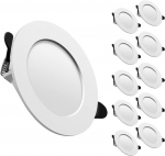 Tofisr Led įleidžiamas prožektorius 230 V downlights Led spot ultra flat, rinkinyje 10 x 7 W 700 lm &scaron;iltai balta 2700 K įleidžiamų lubų prožektorių