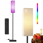 Grindinis &scaron;viestuvas su lininiu audiniu rgb 3 spalvos + e27 rgb lemputė