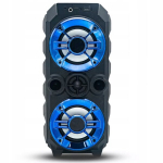 Bluetooth kolonėlė su akumuliatoriumi 10w (2x 5w 4") karaoke mikrofonas komplekte