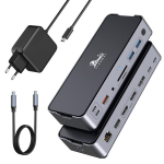 LIONWEI USB C Dokas su 2 HDMI, DP ir 65W maitinimo &scaron;altuvas