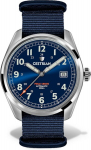 Cestrian Field Series vyri&scaron;kas automatinis laikrodis su mėlynu saulės spindulių ciferblatu, nato stiliaus dirželiu, karinio stiliaus, 200 m, Cf221n0660 mėlynas dirželis, mėlynas, apyrankė