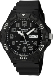 Casio vyri&scaron;kas 'diver style' kvarcinis kasdienis laikrodis su derva, juodos spalvos (modelis: Mrw-210h-1avcf)