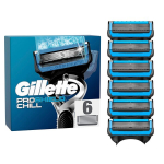 Gillette ProShield Chill skutimosi peiliukai, 6 atsarginiai peiliukai vyrams su 5 a&scaron;menimis, pagaminta Vokietijoje