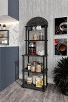 Virtuvės grindų lentyna Hanah Home Lungo, atvira, i&scaron; MDF, prakti&scaron;ka, juoda
