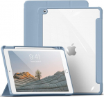 Aoub dėklas, skirtas ipad 9th/8th/7th generation 2021 2020 2019, smart folio dėklas su pie&scaron;tuko laikikliu, skirtas ipad 9/8/7, apsauginis dėklas, skirtas i pad 10.2 colių, skaidrus galinis dangtelis, mėlynas