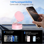 Domaver vakuuminis magnetinis telefono laikiklis automobiliui - itin stiprus n52 magnetas | skirtas iphone 16/15/14/13/12 pro max samsung google | t&uuml;v patikrintas siurbimo stiprumas metalui, stiklui, sienai, veidrodžiui ir automobilio langui, rožinis